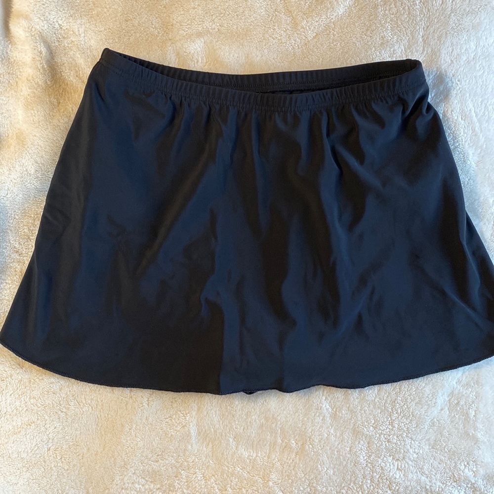 Black swim skirt with built in panty